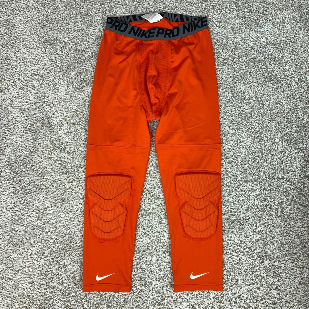 Nike Pants Men Extra Large Tall Orange Basketball Padded Hyperstrong Compression
